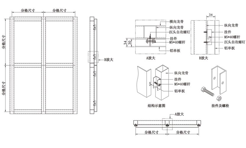 Installation diagram of aluminum veneer