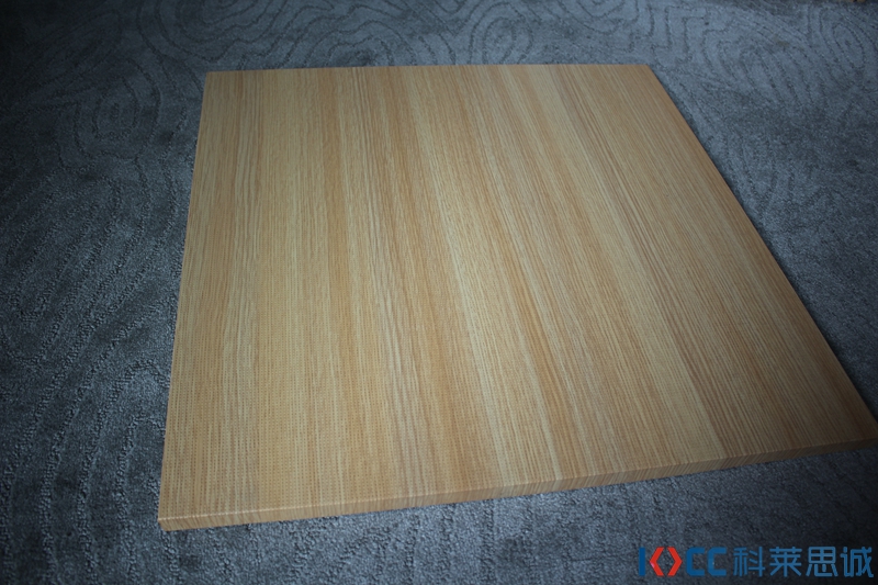 Wood grain aluminum honeycomb perforated acoustic panel